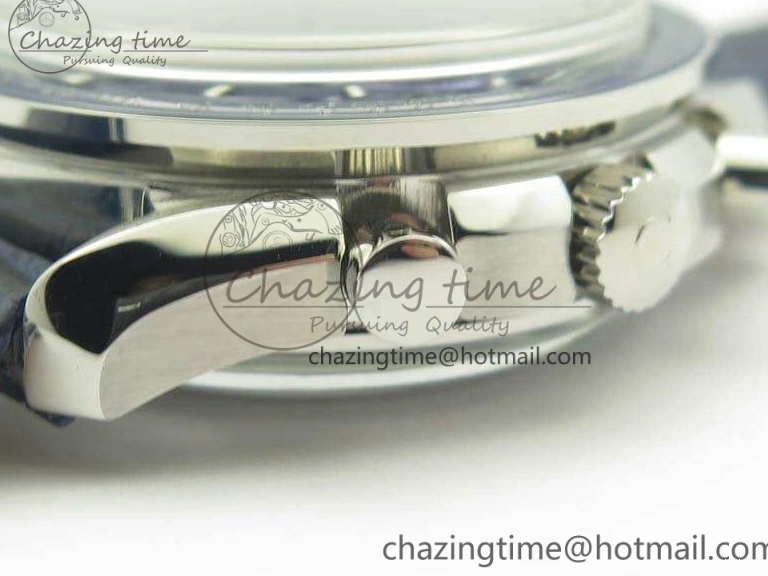 0519 SpeedMaster MoonWatch SS OMF 1:1 Best Edition Blue Dial On Leather Strap A9300 V FreshLook 8087